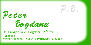 peter bogdanu business card